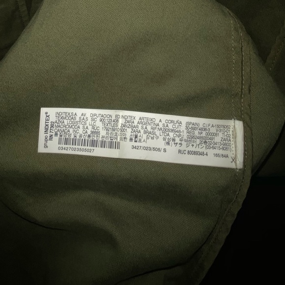 Zara military jacket khaki green & pearls - Picture 5 of 9